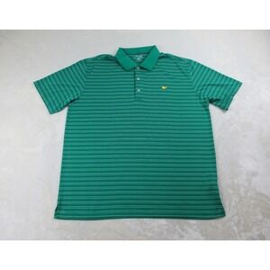 Masters Tech Polo Shirt Mens 2XL XXL Green Striped Performance Golf Golfer